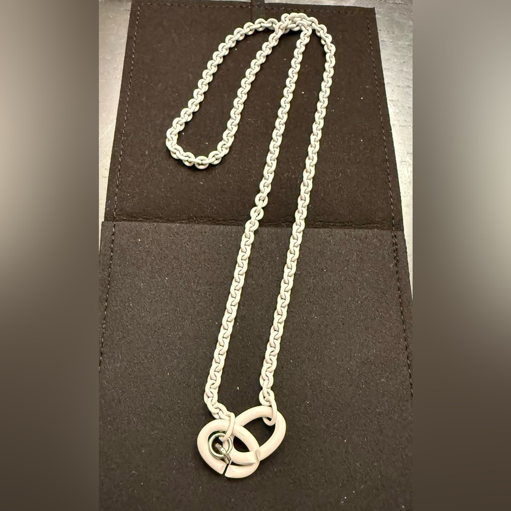 Unisex TATEOSSIAN 925 Interlocking Sterling Chain Necklace, White Lacquer, $450 - Picture 6 of 8